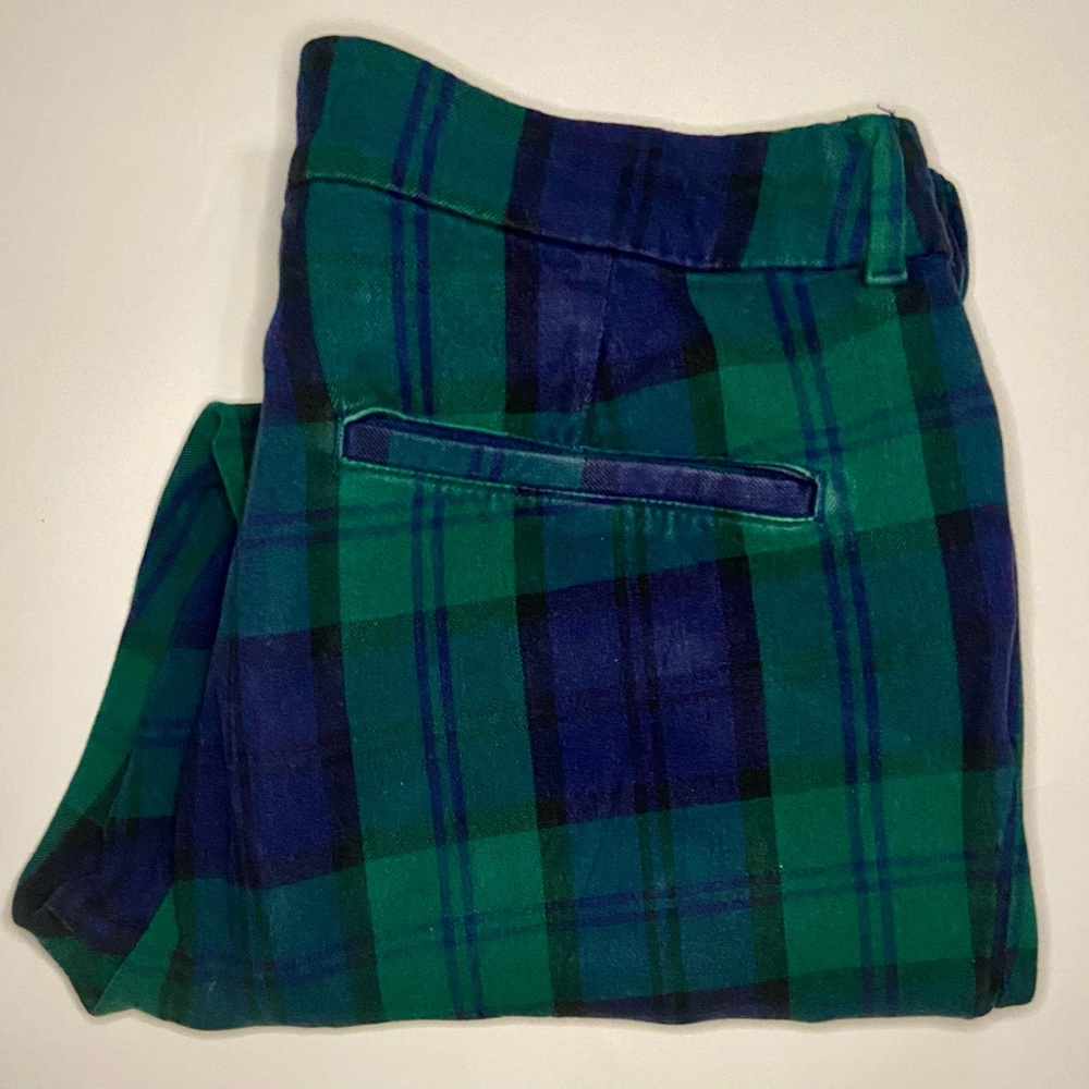 Old Navy Blue and Green Plaid Pixie Pants